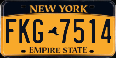 NY license plate FKG7514