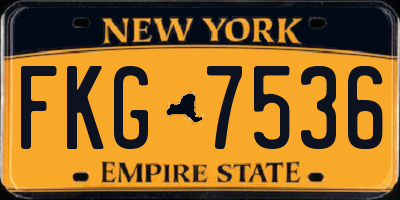 NY license plate FKG7536