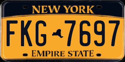 NY license plate FKG7697