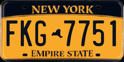NY license plate FKG7751