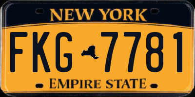NY license plate FKG7781