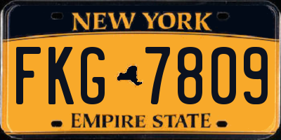NY license plate FKG7809