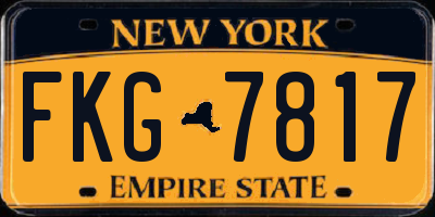 NY license plate FKG7817