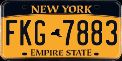 NY license plate FKG7883