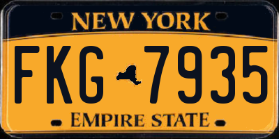 NY license plate FKG7935