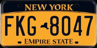 NY license plate FKG8047