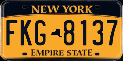 NY license plate FKG8137
