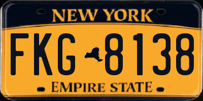 NY license plate FKG8138