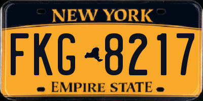 NY license plate FKG8217