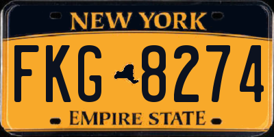 NY license plate FKG8274