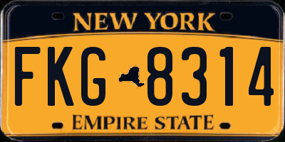 NY license plate FKG8314