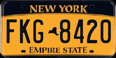 NY license plate FKG8420