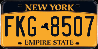 NY license plate FKG8507