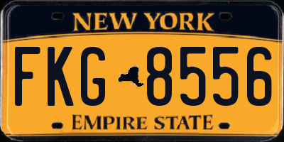 NY license plate FKG8556
