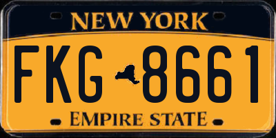 NY license plate FKG8661