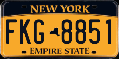NY license plate FKG8851