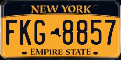 NY license plate FKG8857
