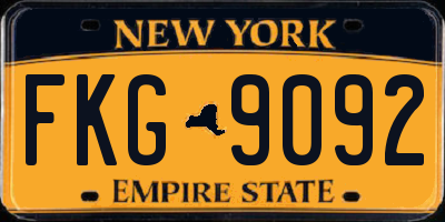 NY license plate FKG9092