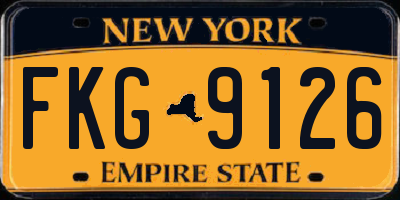 NY license plate FKG9126
