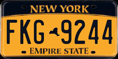 NY license plate FKG9244