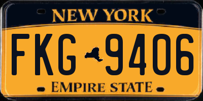 NY license plate FKG9406