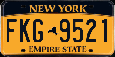 NY license plate FKG9521