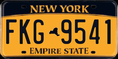 NY license plate FKG9541