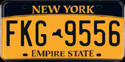NY license plate FKG9556