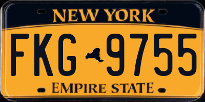 NY license plate FKG9755