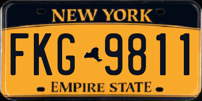 NY license plate FKG9811
