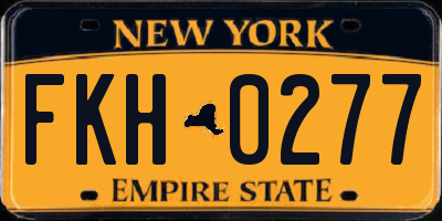 NY license plate FKH0277