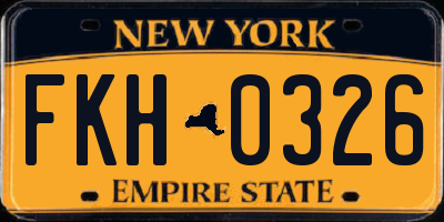 NY license plate FKH0326