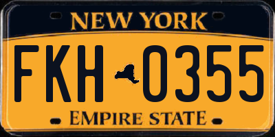 NY license plate FKH0355