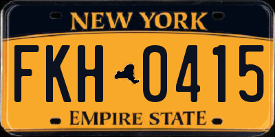 NY license plate FKH0415