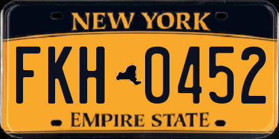NY license plate FKH0452