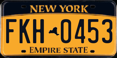 NY license plate FKH0453