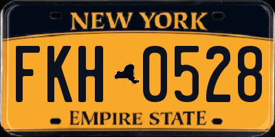 NY license plate FKH0528
