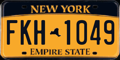 NY license plate FKH1049