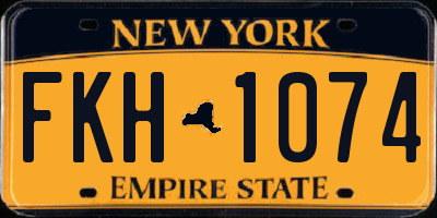 NY license plate FKH1074