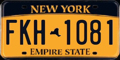 NY license plate FKH1081