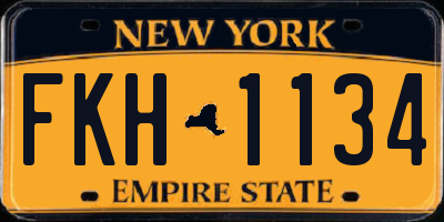 NY license plate FKH1134