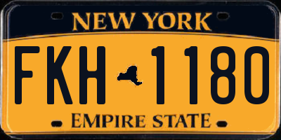 NY license plate FKH1180