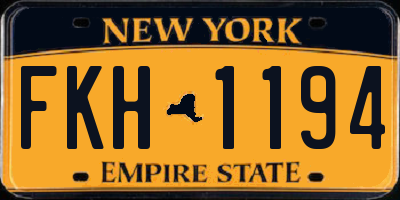 NY license plate FKH1194