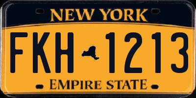 NY license plate FKH1213