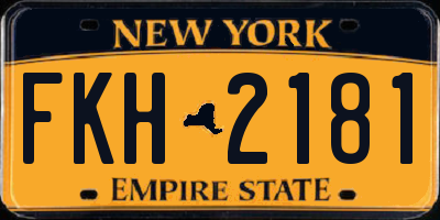 NY license plate FKH2181