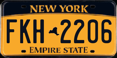 NY license plate FKH2206