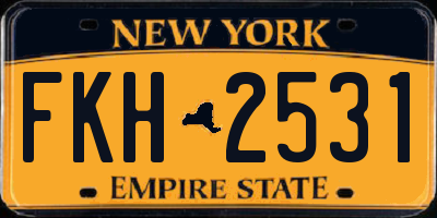 NY license plate FKH2531