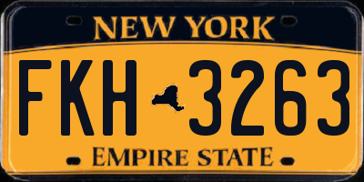 NY license plate FKH3263
