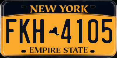 NY license plate FKH4105