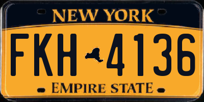 NY license plate FKH4136